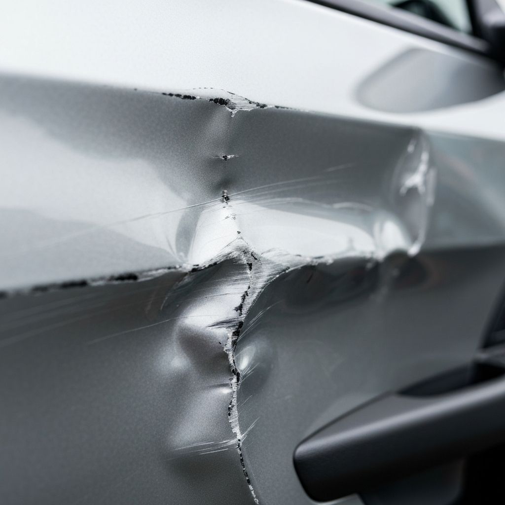 Detailaufnahme Fahrzeugschaden